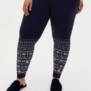 Torrid Navy Blue Sweater Knit Skull Leggings
